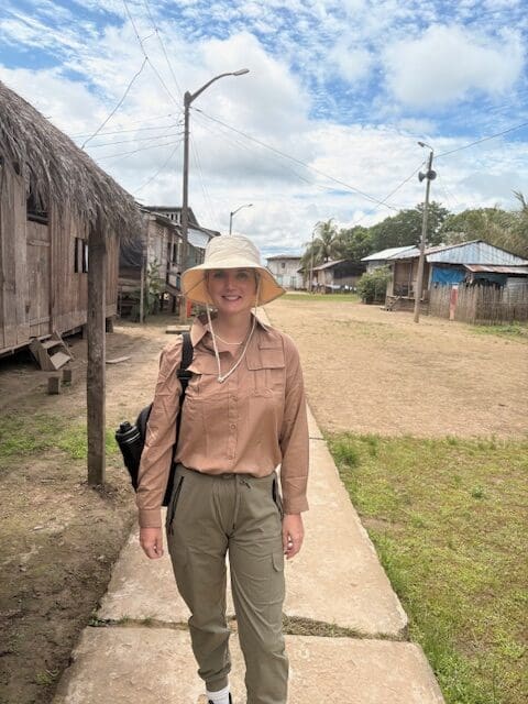 Exploring a riverside village in the Amazon